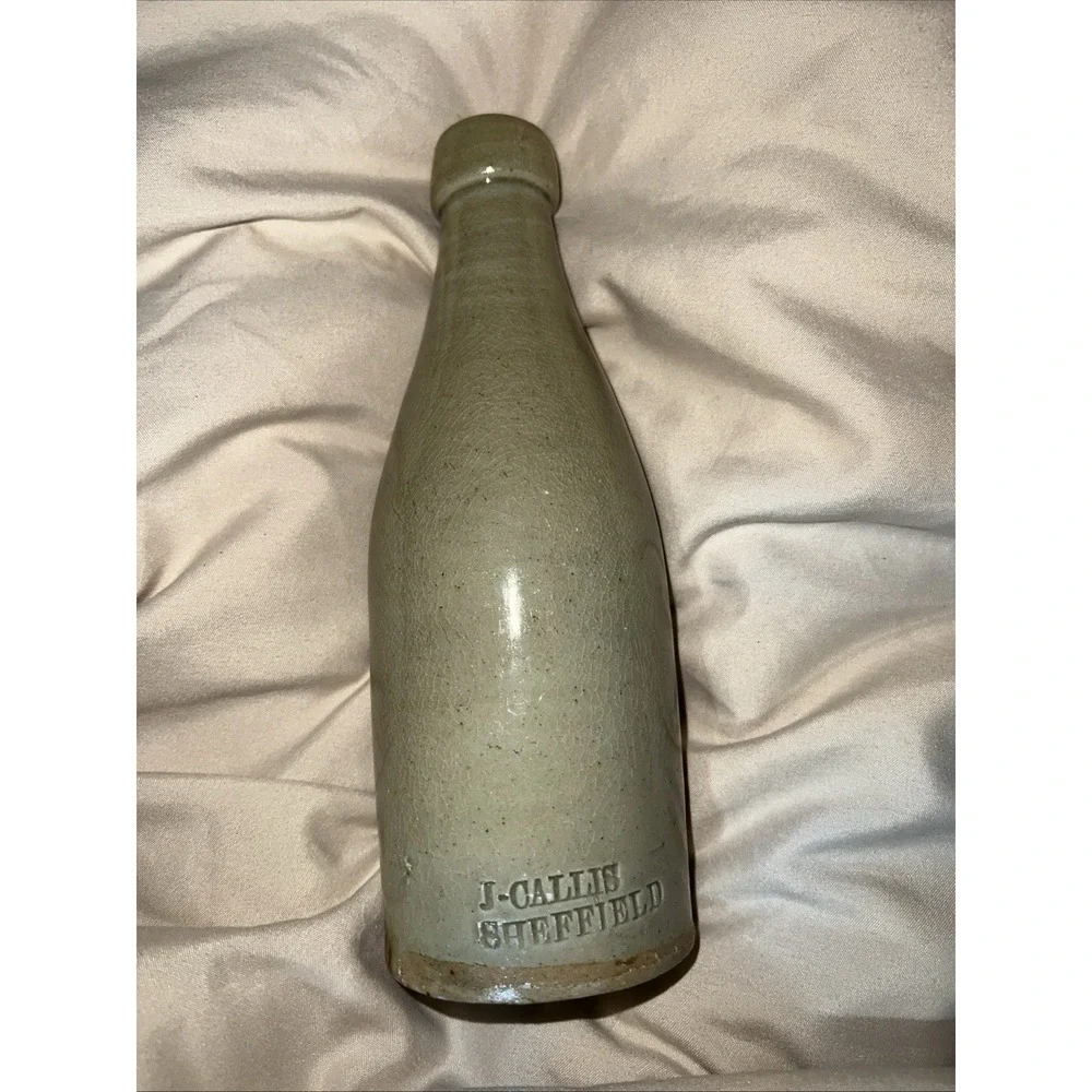 Antique Stoneware Pottery Beer Ginger Ale Bottle J. Callie Sheffield
